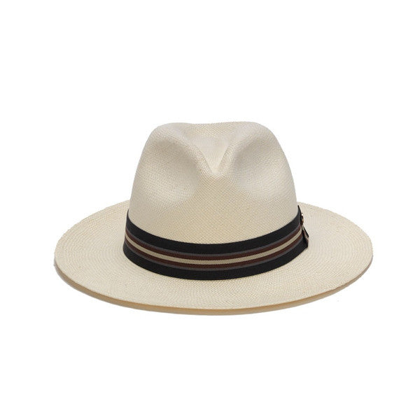 Austral Hats - White Panama Hat with Tri-Tone Stripe