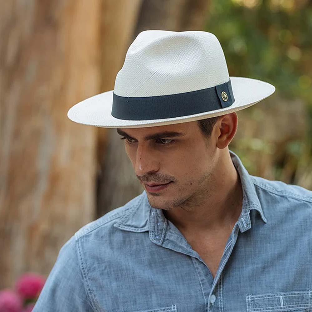 Austral Hats - White Panama Hat with Black Band