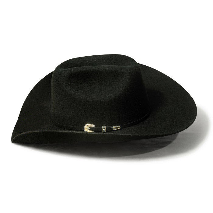 Bullhide Hats by Montecarlo - 4X "Kingman" Wool Felt Black Cowboy Hat - Rhinestone Buckle
