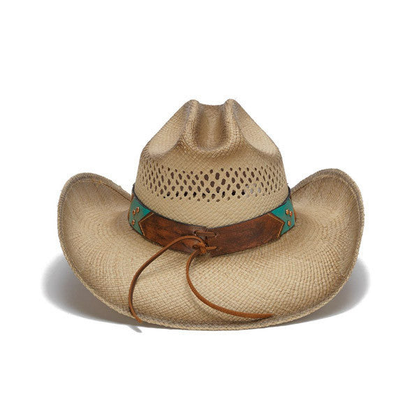 Stampede Hats - Brown and Turquoise Lone Star Western Hat with Chevron Pattern