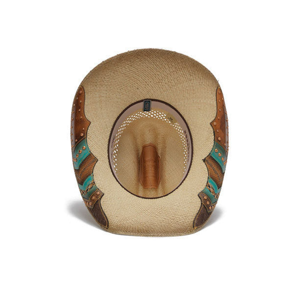 Stampede Hats - Brown and Turquoise Lone Star Western Hat with Chevron Pattern