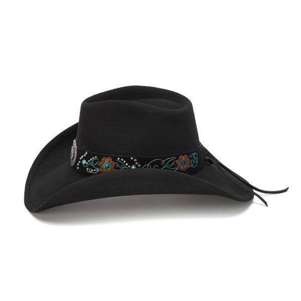 Stampede Hats - Turquoise Blue Stone Felt Cowboy Hat