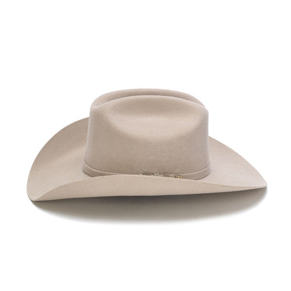 Stampede Hats - 100X Wool Felt Beige Cowboy Hat with Silver Tone Buckle