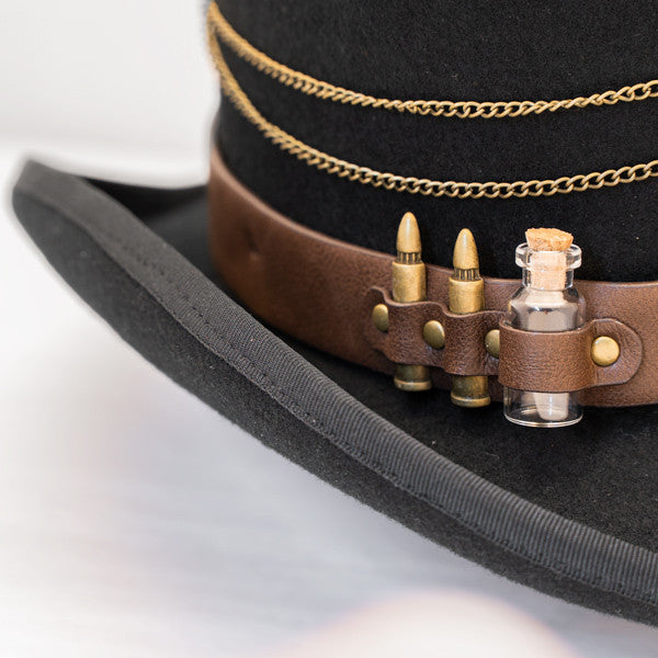 Kenny K - "The Time Traveler" Steam Punk Wool Felt Top Hat