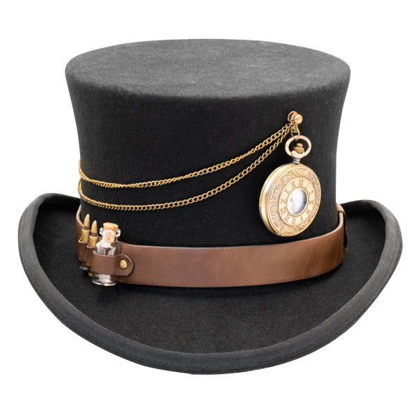 Kenny K - "The Time Traveler" Steam Punk Wool Felt Top Hat