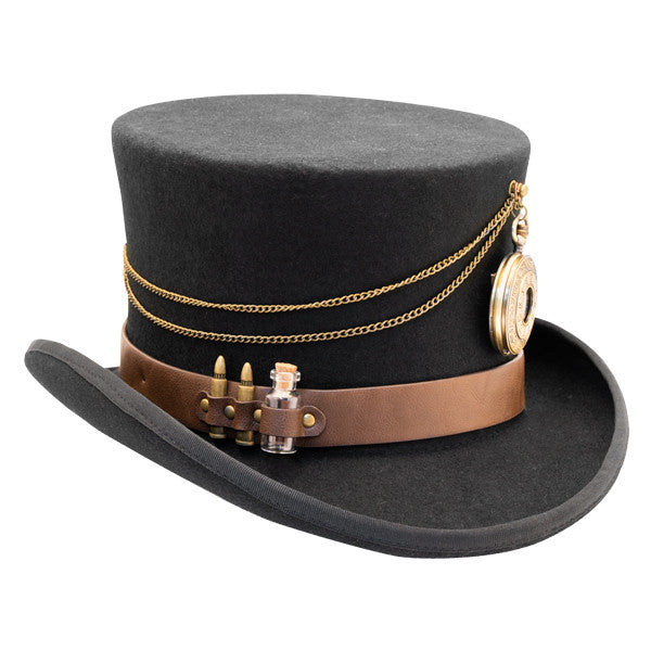Kenny K - "The Time Traveler" Steam Punk Wool Felt Top Hat