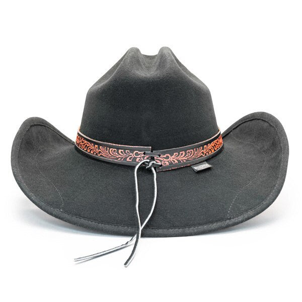 Stampede Hats - Lone Star Black Felt Western Hat with Brown Embossed Trim