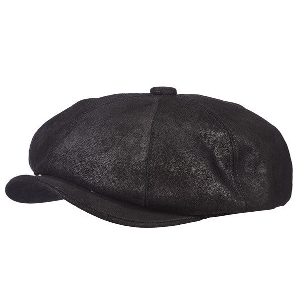 Stetson - Weathered Leather Newsboy Cap