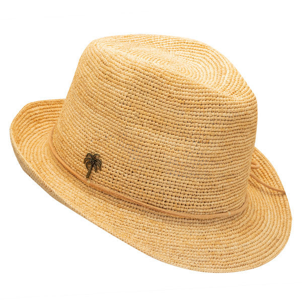 Sun 'N' Sand - Sophie Fine Raffia Snap Brim Fedora Hat