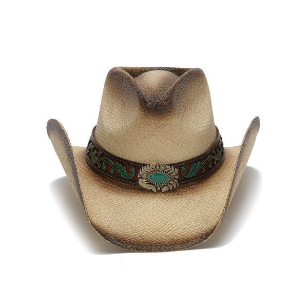 Stampede Hats - Mizzie Turquoise Gem Leaf Print Western Hat