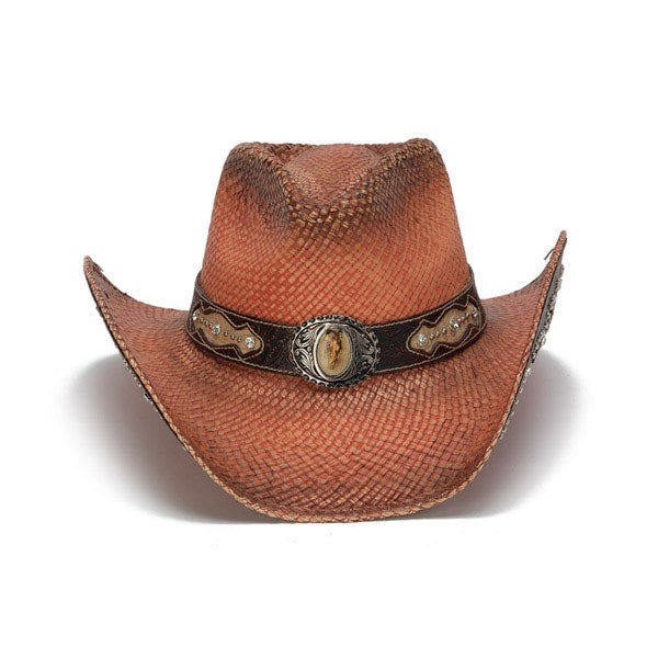Stampede Hats -Orange Rhinestone Cowboy Hat