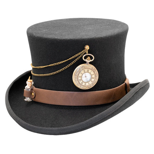 Kenny K - "The Time Traveler" Steam Punk Wool Felt Top Hat
