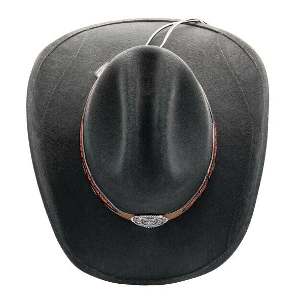 Stampede Hats - Lone Star Black Felt Western Hat with Brown Embossed Trim